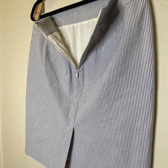 Talbots Blue White Striped Cotton Blend Skirt Sz 8 | Casual Beach Business - Picture 5 of 7